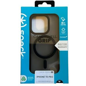 NEW Speck CANDYSHELL Grip Magsafe Case For iPhone 15Pro Black/Frosted